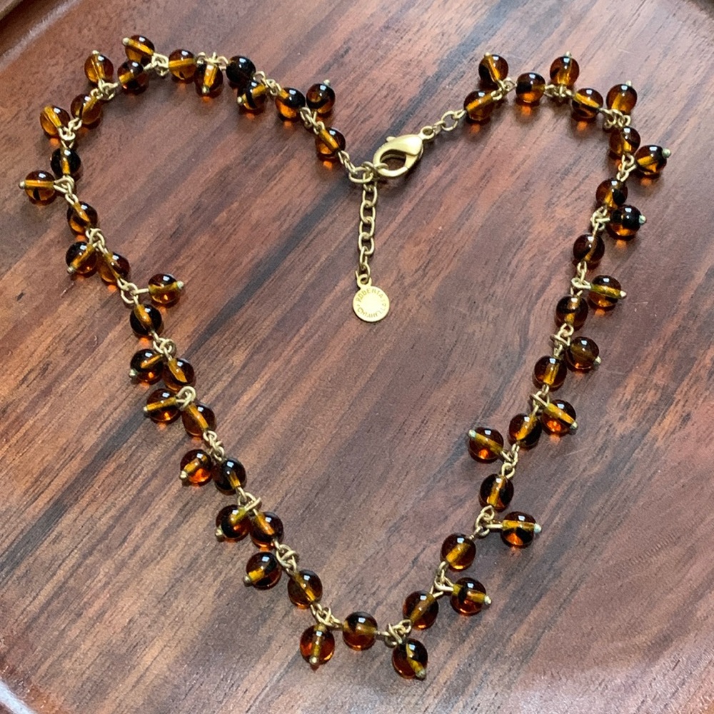 Roberta Chiarella gold tone dark orange bead necklace